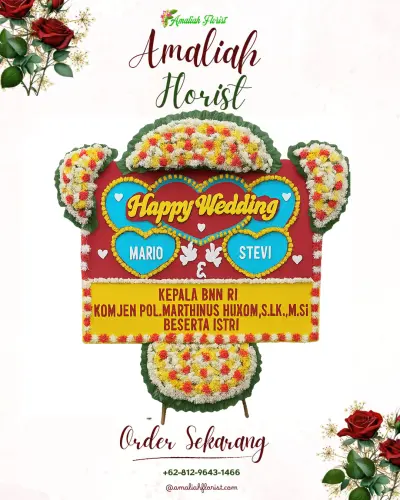 Karangan Papan Bunga Pernikahan di Siwungkuk